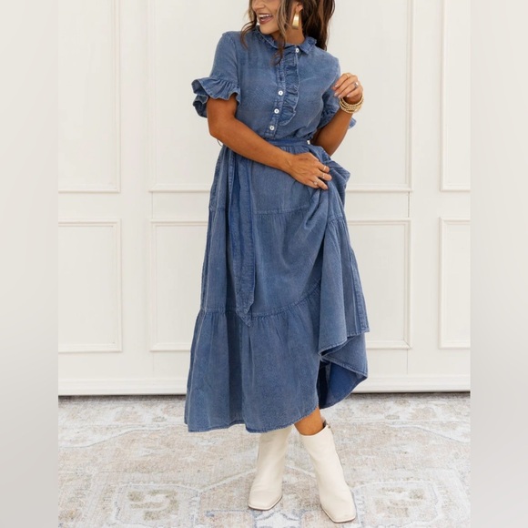 Uncle Frank Dresses & Skirts - Uncle Frank Denim Blue Midi Dress xs